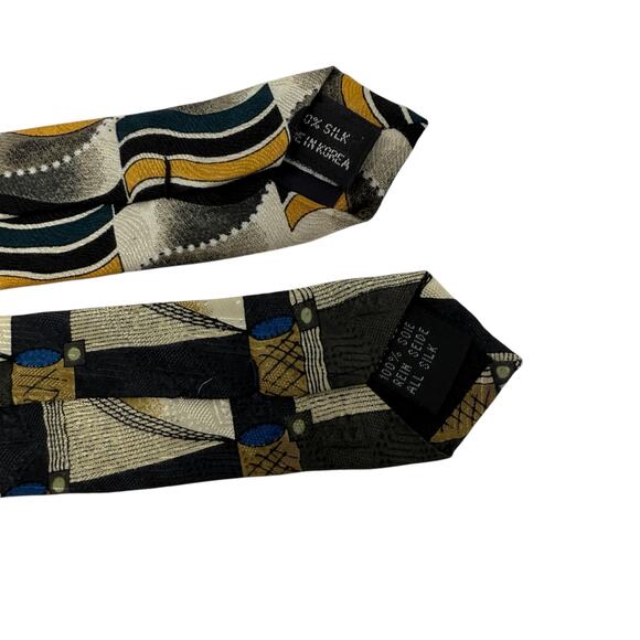 Matrix 100% Silk Mens Neck Ties LOT Of Three Ties Blue Maroon Neutral Business - Picture 9 of 9